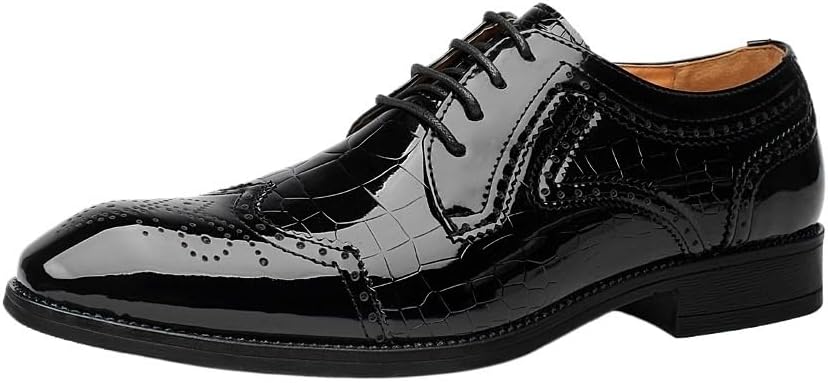 

Мужские классические туфли, повседневные деловые кожаные оксфорды и дерби, шнуровка, слипоны, для вождения, удобные, для вечеринок и свадеб Zestrelax, черный