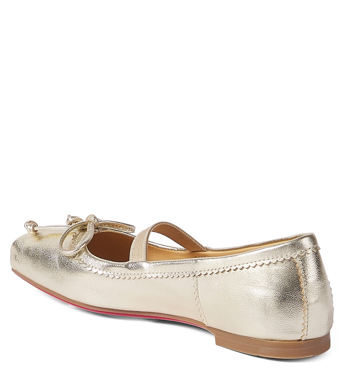 Балетки Baballet из металлизированной кожи Christian Louboutin Kids, Platine — фото 3
