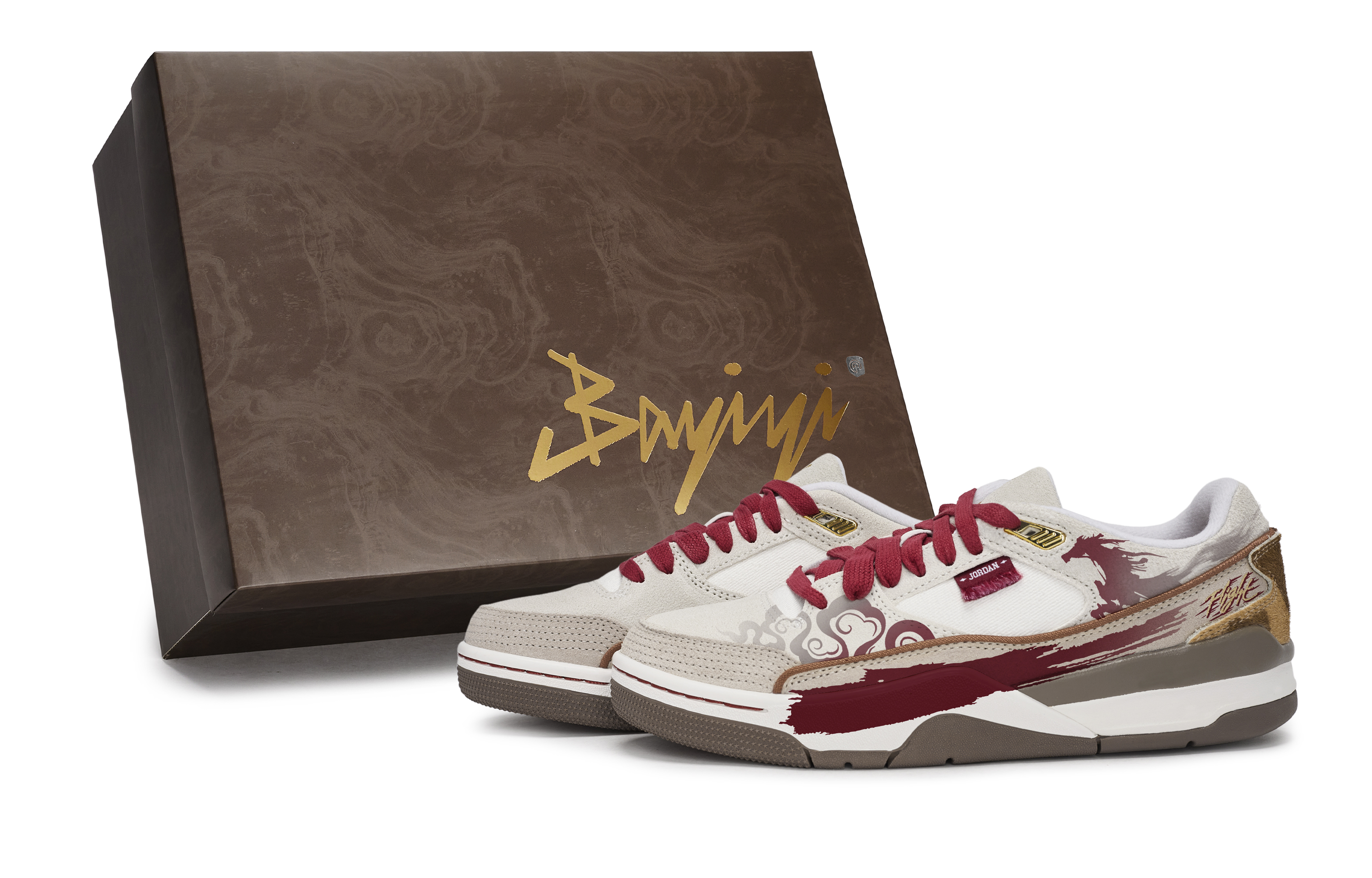 

FLIGHT COURT 811 Manufacturing, Cloud Pattern Swift Shadow, Special Shoe Box низкие винтажные баскетбольные кроссовки Jordan, бежевый красный коричневый