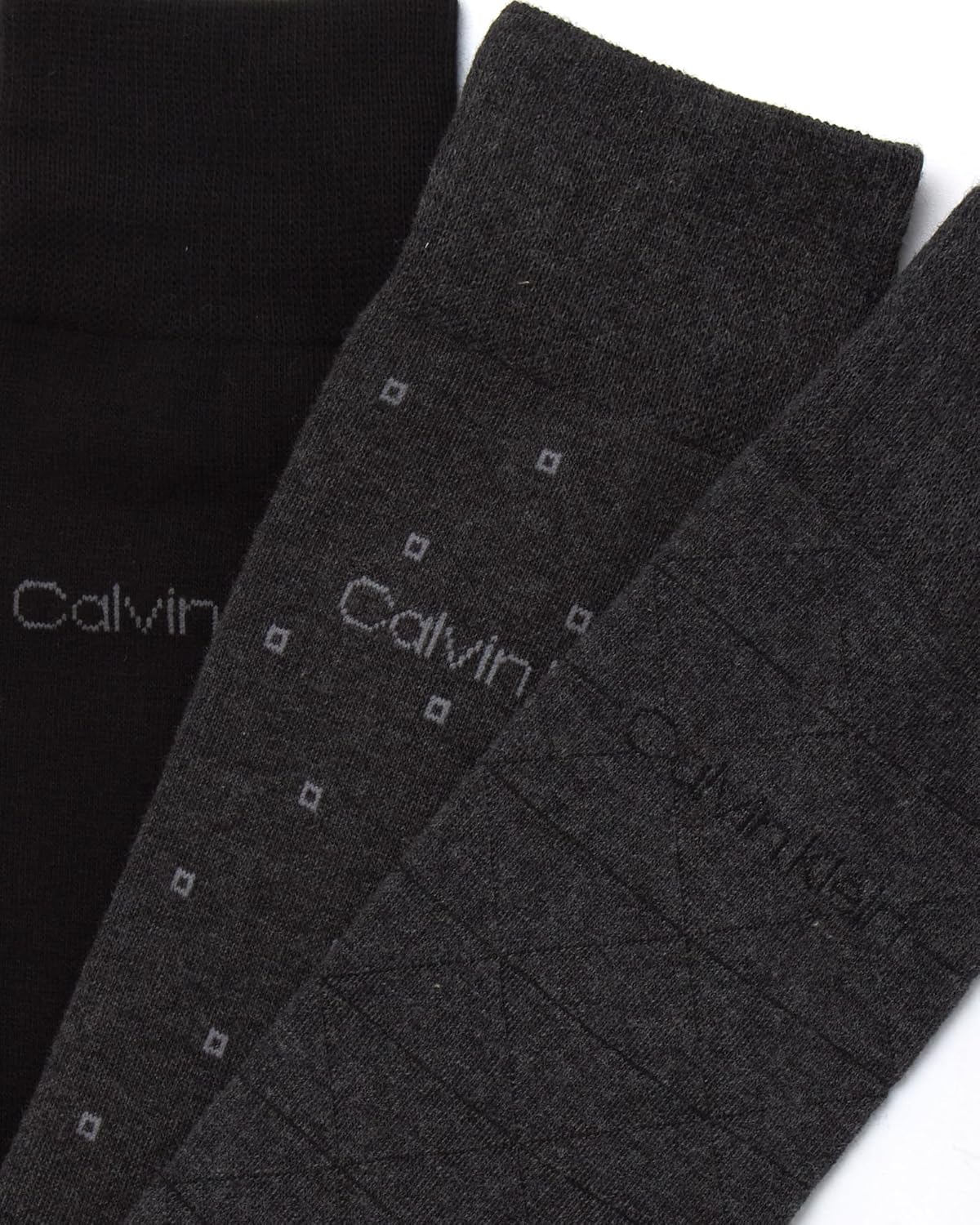 Мужские носки Calvin Klein под повседневную одежду - 6 пар мягких хлопковых носков для мужчин - классический комфорт, манжеты, смешанный узор, Charcoal/Graph/Black — фото 4