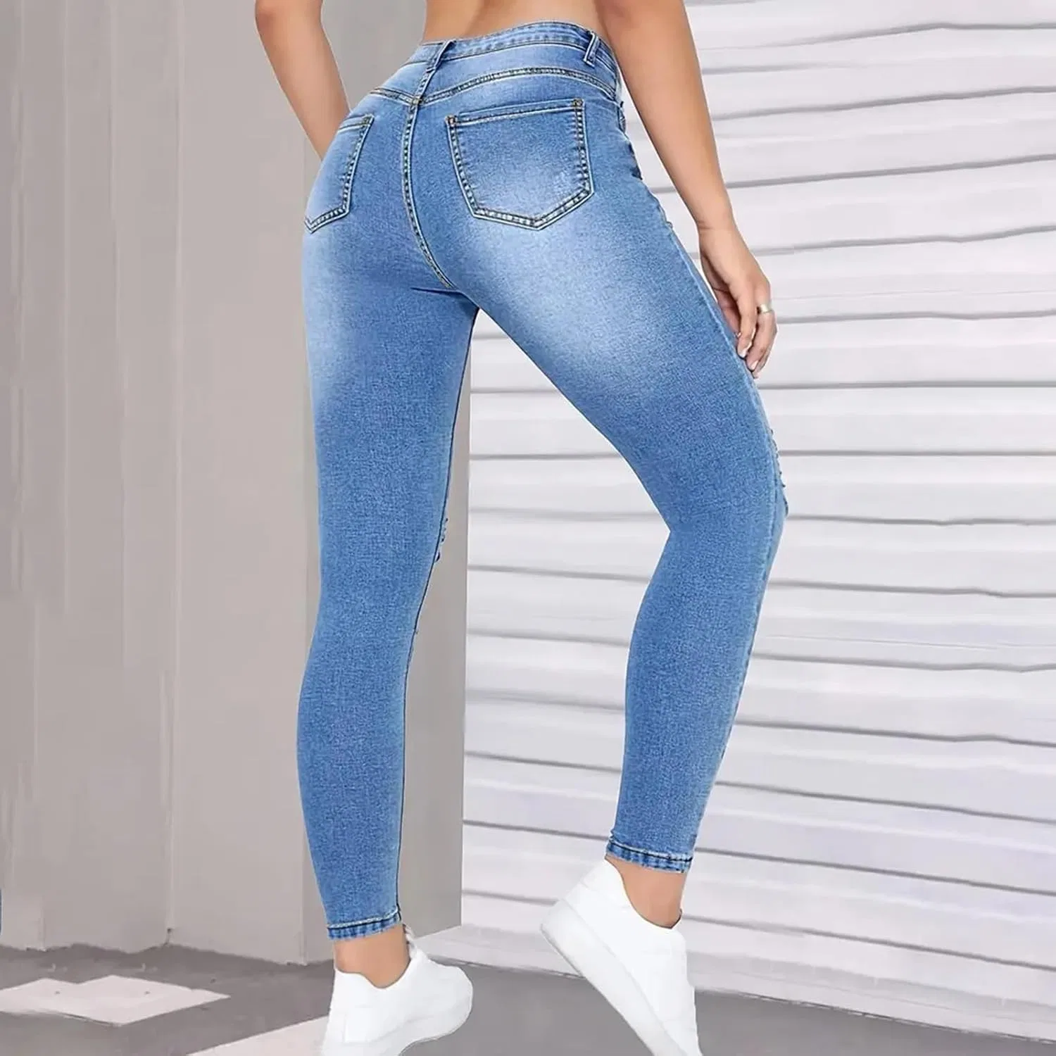 Джинсы скинни Women Jeans, 2-light Blue — фото 4