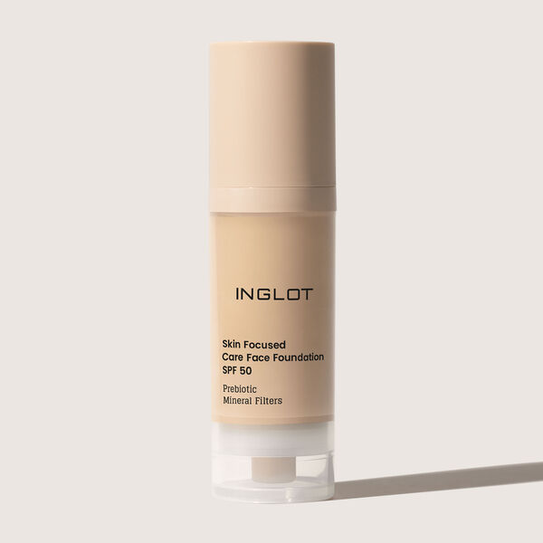 Питательная тональная основа с spf50 для лица 307 желтый бежевый, 30 мл Inglot Skin focused care face foundation, цвет 307 yellow beige — фото 3