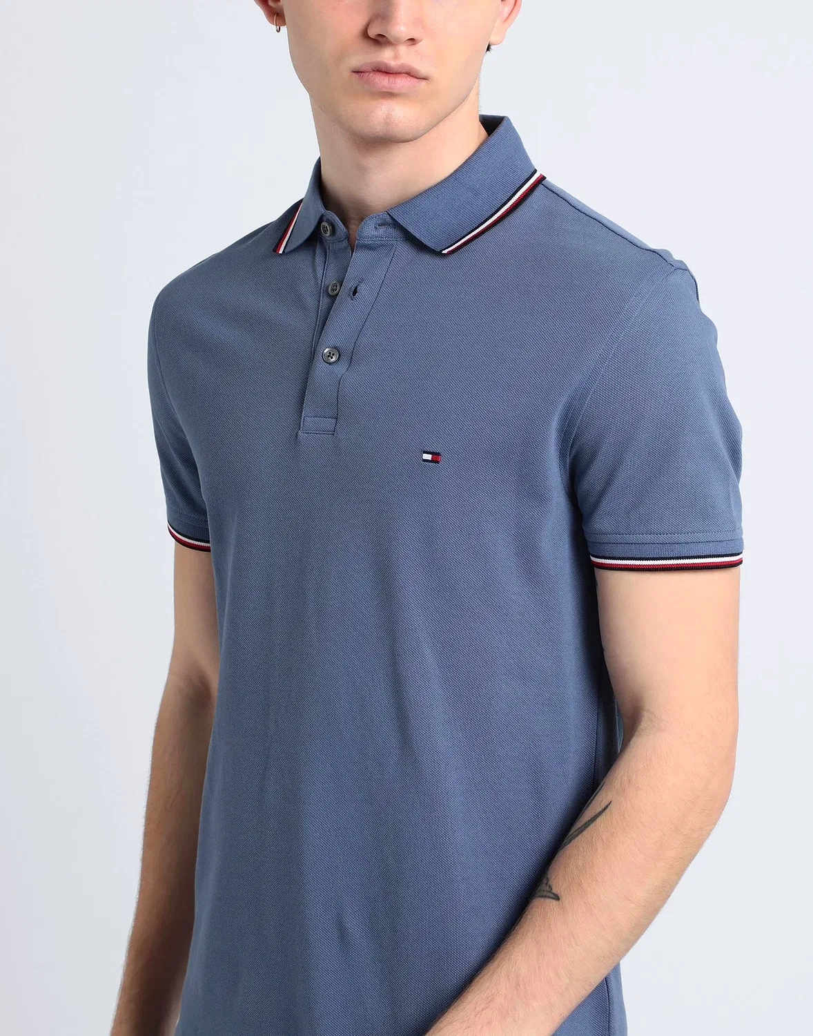 Поло TOMMY HILFIGER синий сланец — фото 4