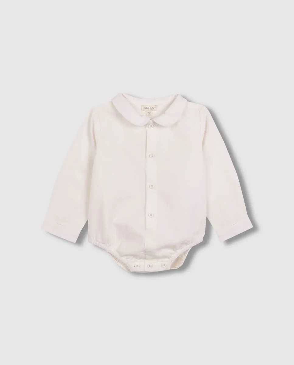 

Боди-рубашка для мальчика белого цвета с воротником «малыш» Gocco