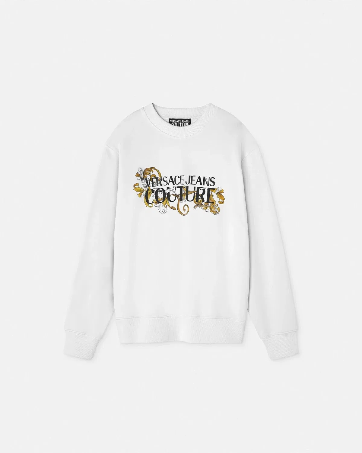 Свитшот прямого кроя с логотипом VERSACE, белый