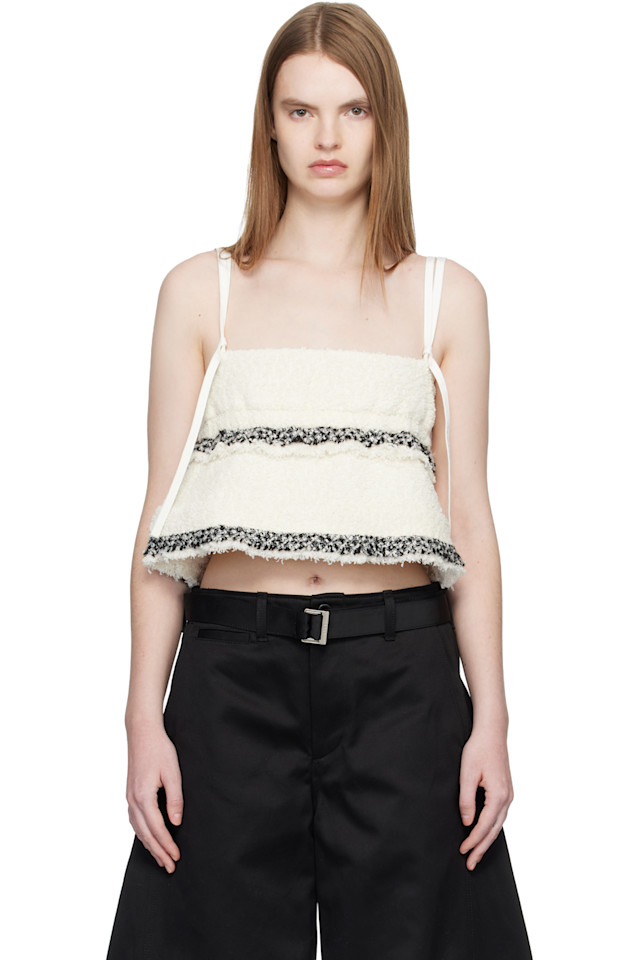 

Sacai Твидовая майка Off-White