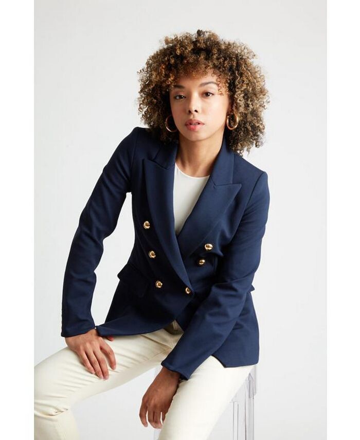 

Женский двубортный пиджак Pauline Caldwell Collection, цвет Sailor navy
