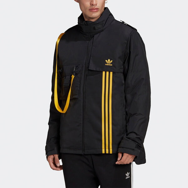 Пуховик adidas originals Utility Dwn Jkt Windproof Stand Collar Sports Down Jacket Black, черный — фото 2