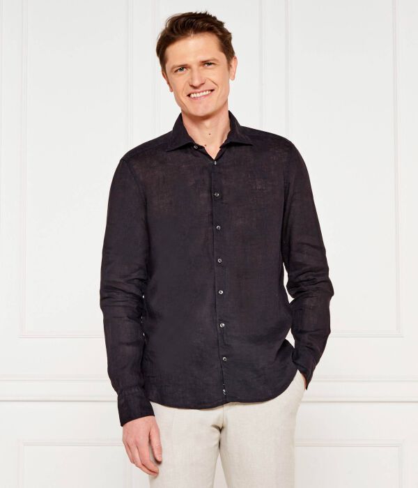 

Льняная рубашка Slim fit Stenströms, черный
