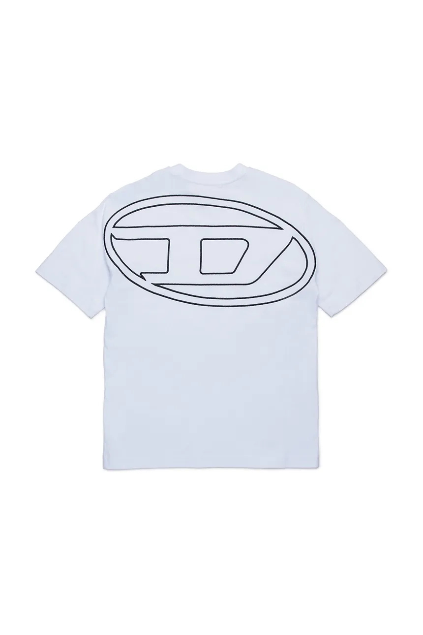 Детская футболка из хлопка TBOGGYMEGOVALD OVER T-SHIRT Diesel, белый — фото 3