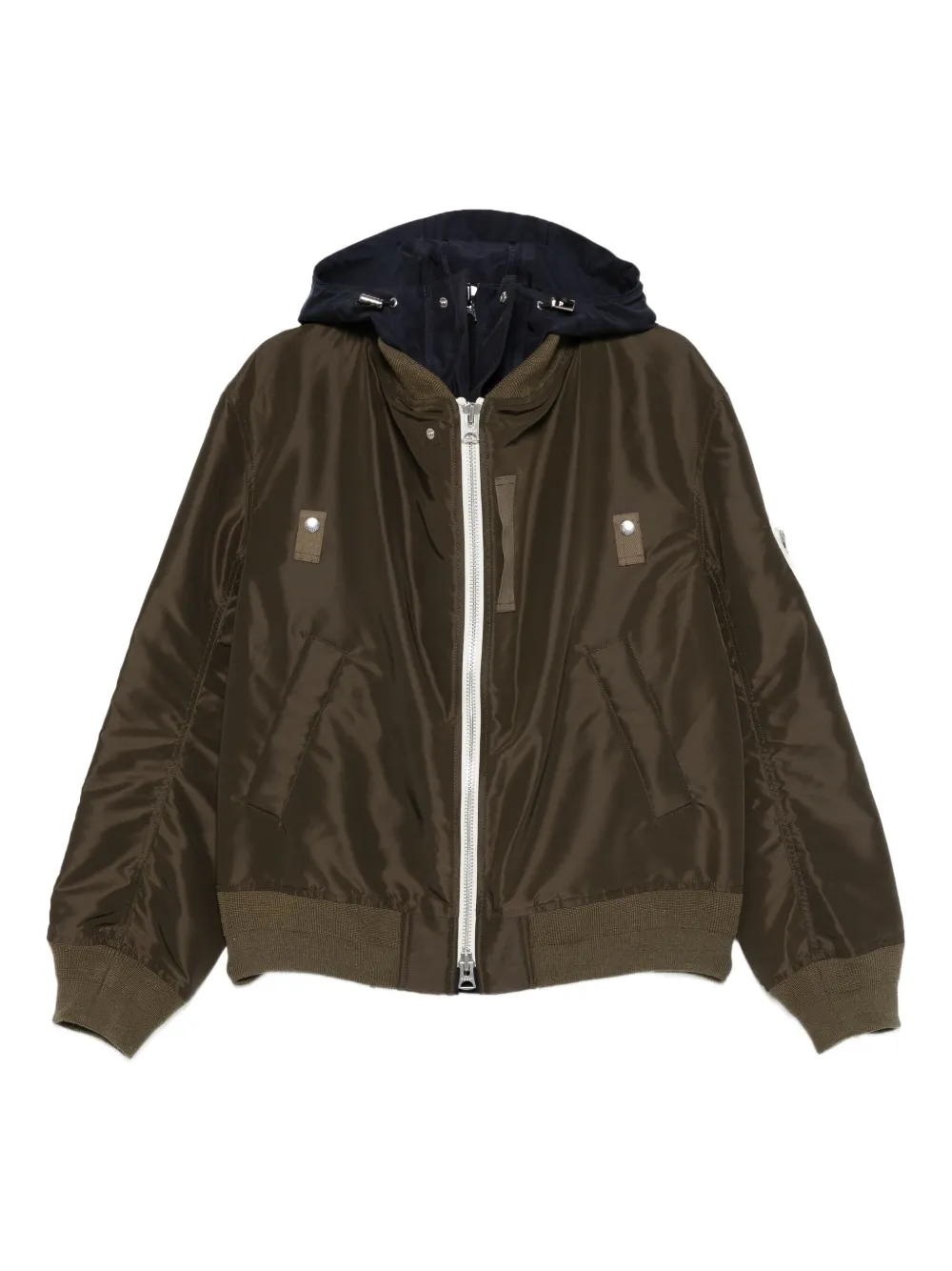 

Бомбер с капюшоном SACAI, зеленый