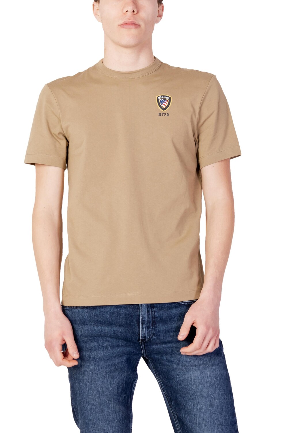 

Футболка мужская Blauer однотонная, бежевый