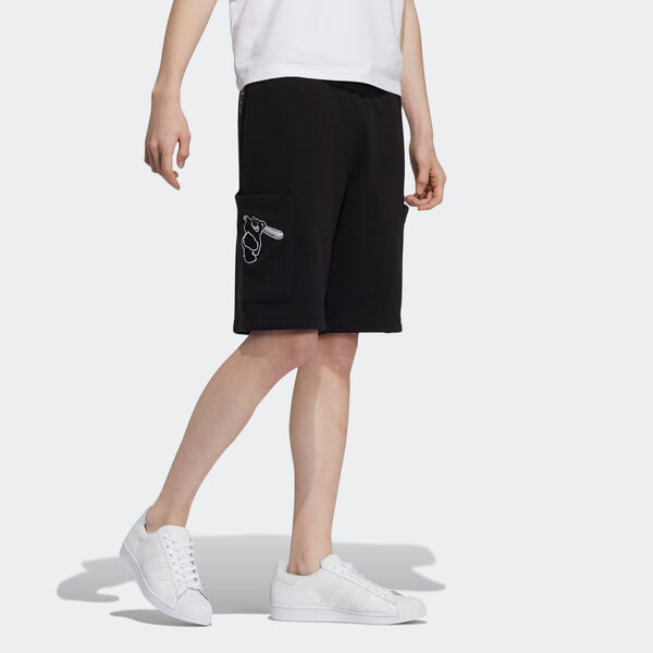 Шорты originals x disney crossover manga short 2 strawberry bear embroidered sports shorts black Adidas, черный — фото 4