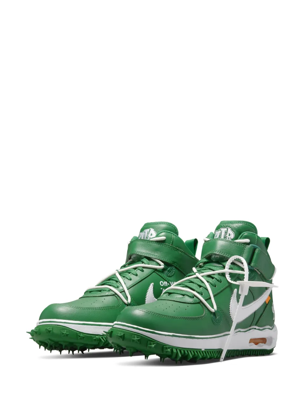 Кроссовки Air Force 1 Mid Pine Green Nike X Off-White, зеленый — фото 2