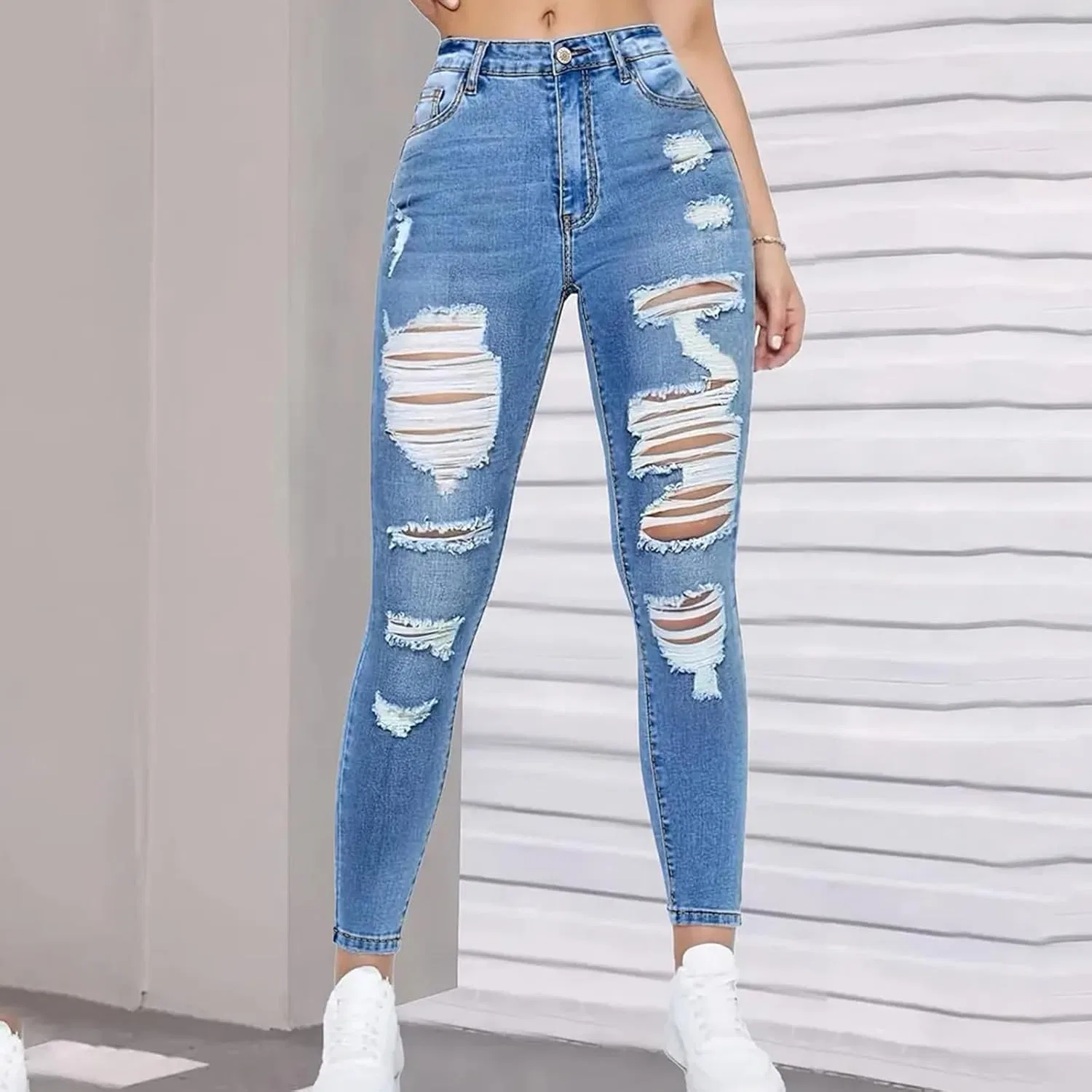 Джинсы скинни Women Jeans, 2-light Blue — фото 2