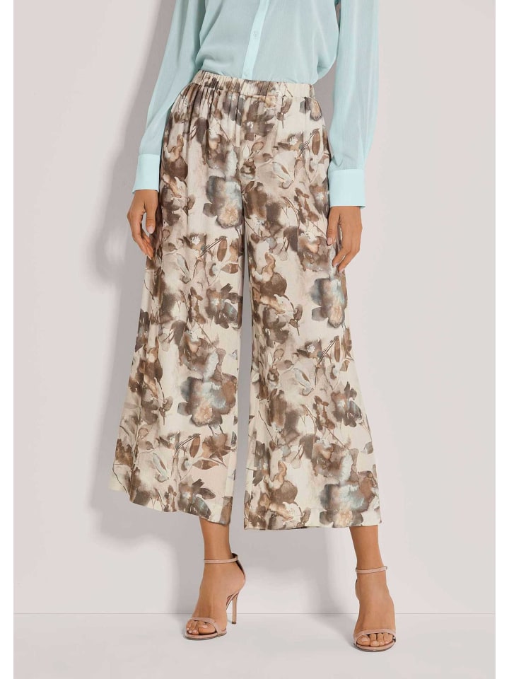 

MADELEINE Брюки с уникальным принтом в бело-кремовом/многоцветном исполнении