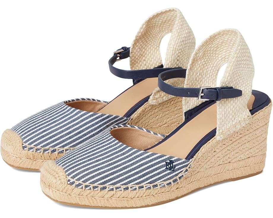 Туфли Lauren Ralph Lauren Robby Striped Canvas & Jute Espadrille, цвет Refined Navy/Natural/Refined Navy/Natural