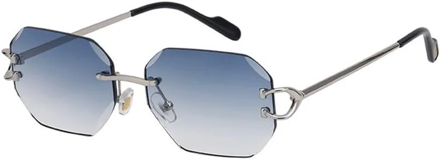 

Ретро-солнцезащитные очки без оправы для женщин и мужчин, роскошные маленькие солнцезащитные очки без оправы для женщин, модные металлические очки TYUVIVO, C5blue