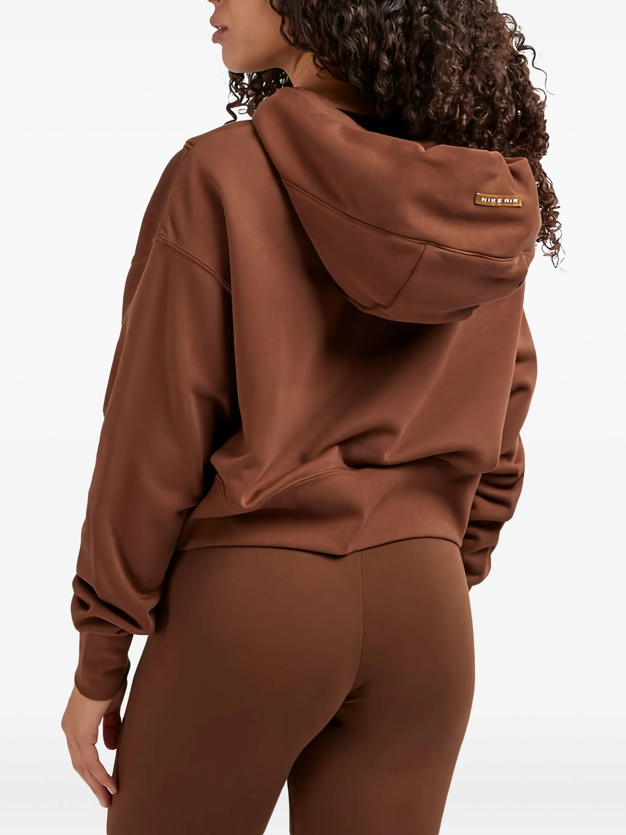 Флисовое худи на молнии Nike, коричневый — фото 3