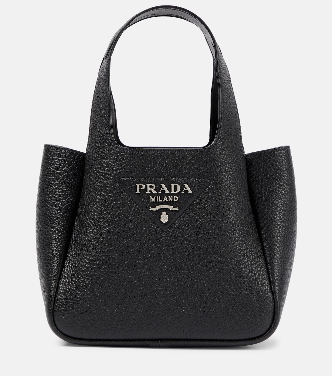 

Flou Маленькая кожаная сумка-тоут Prada, черный