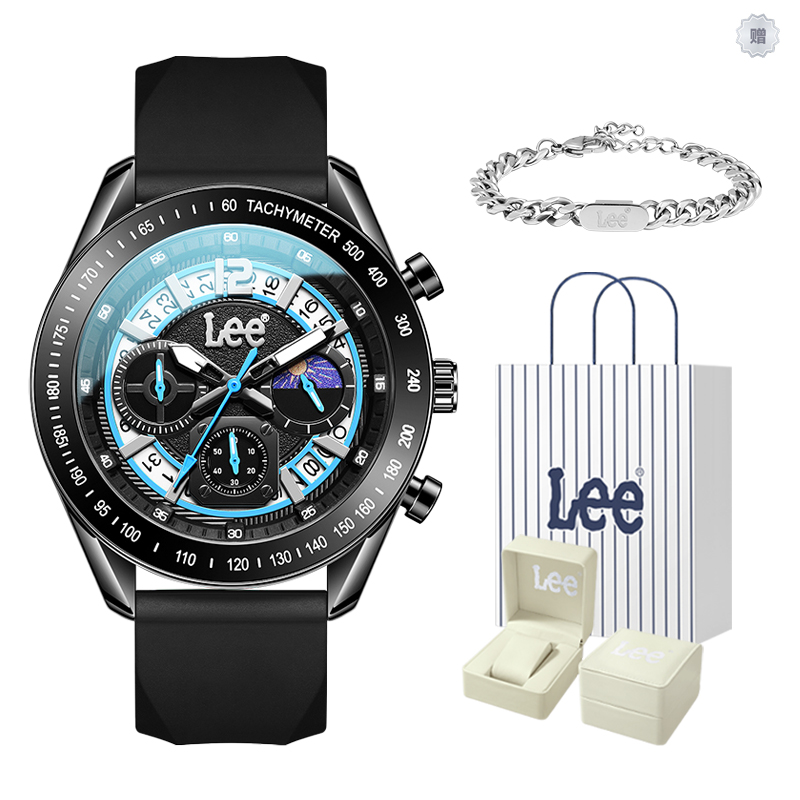 

Lee Часы Wrist Watch Quartz Movement Silicone Strap Black Dial Men's Watch Node Holiday Classic Box, 69LEF-M470P1DB-1SSY-LH2