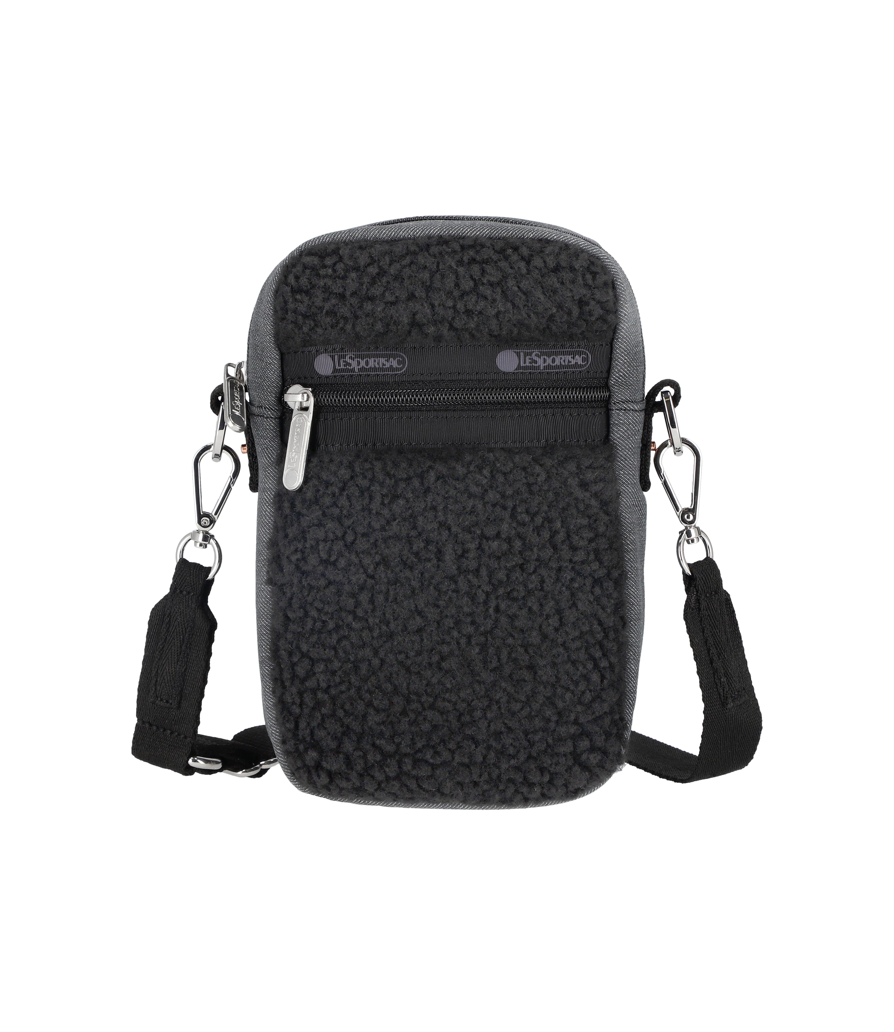 

Сумка через плечо для телефона из денима LeSportsac, цвет black denim/black sherpa, Черный, Сумка через плечо для телефона из денима LeSportsac, цвет black denim/black sherpa
