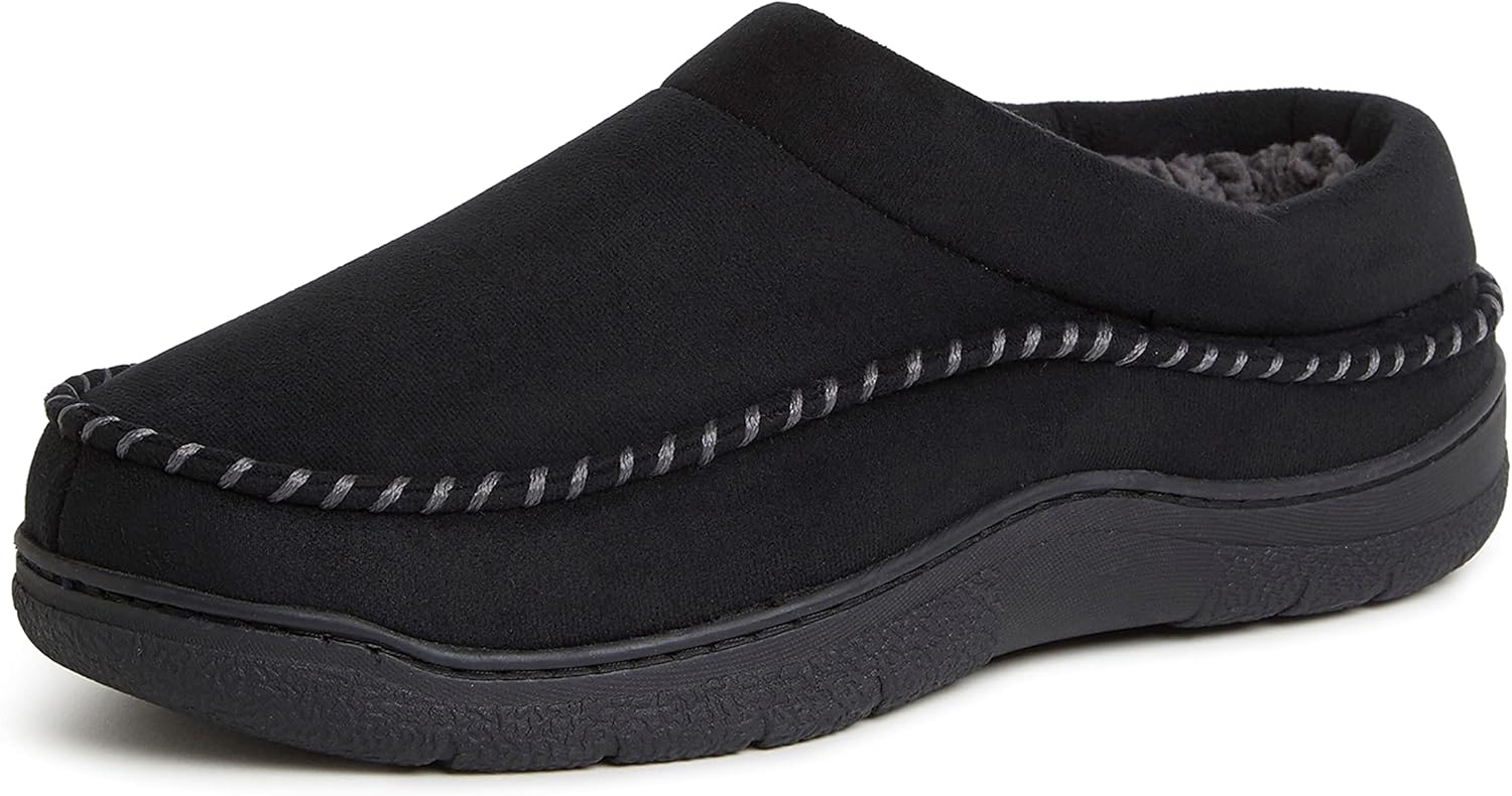 

Мужские тапочки Dearfoams Thompson с застежкой на липучке и стелькой из пены с эффектом памяти, черный