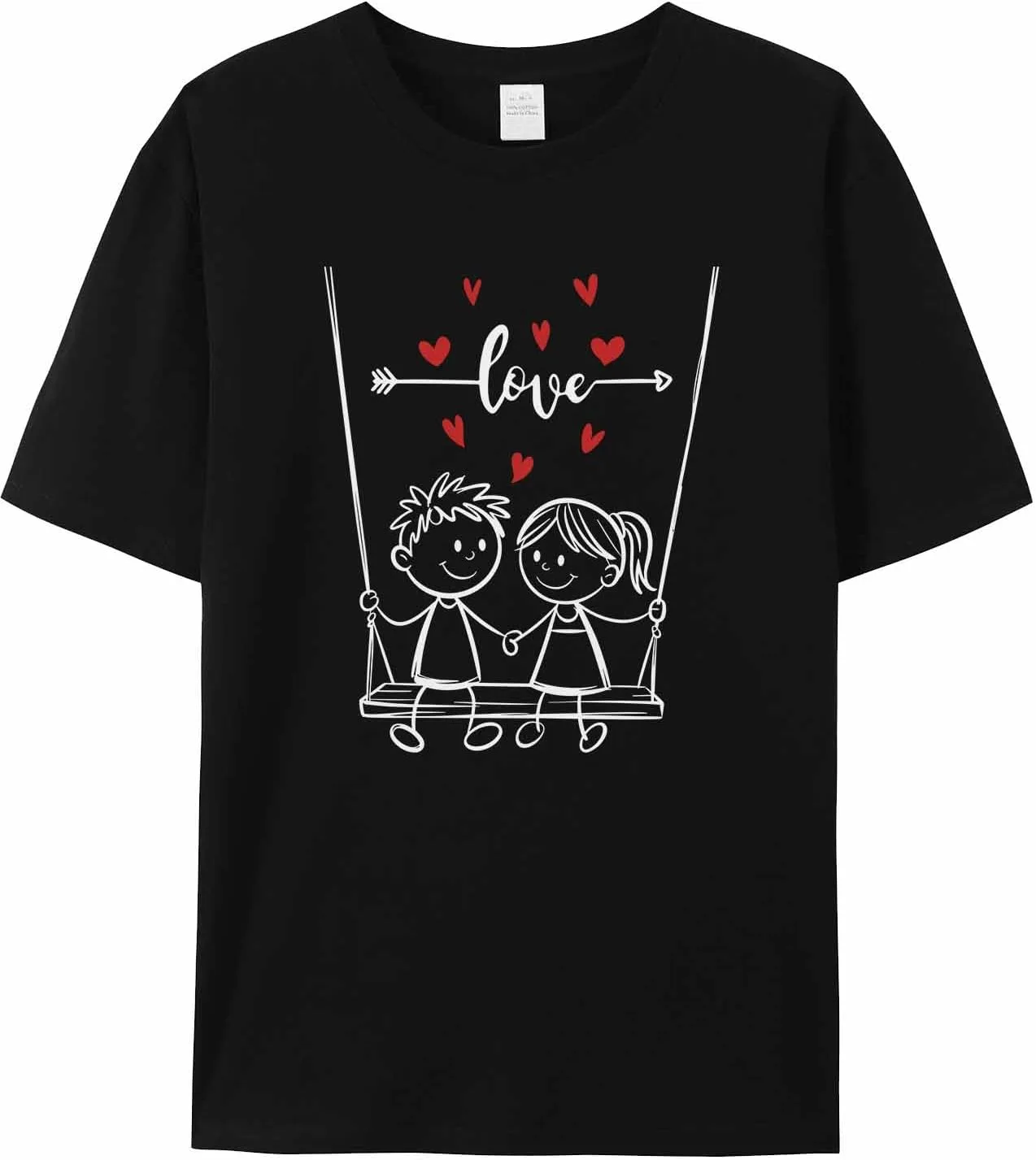 

Футболка мужская с принтом в виде сердец jdudh