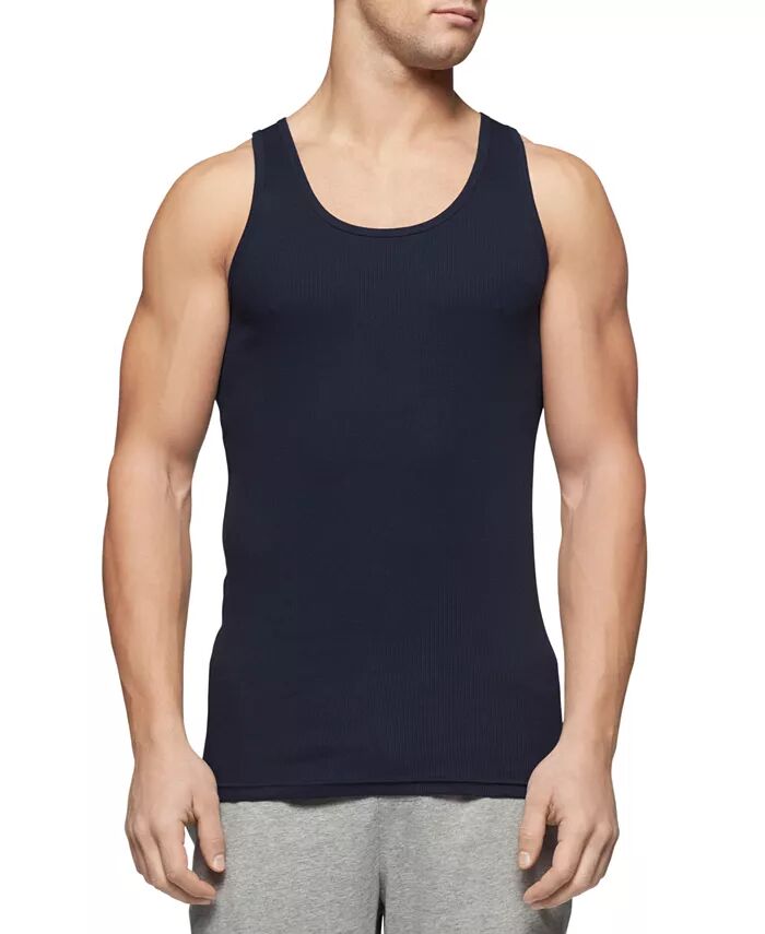 Комплект из трех классических мужских хлопковых маек-топов Tommy Hilfiger, черный — фото 2