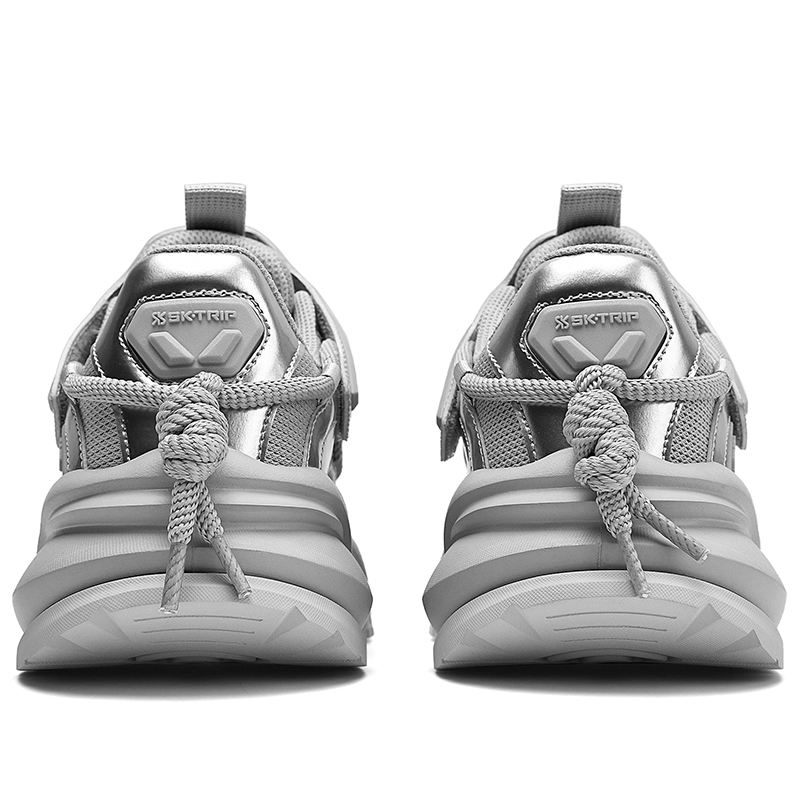SK.TRIP Мужские кроссовки Mecha Low Top Chunky в титановом сером цвете (потертый эффект), цвет Titanium Gray (Distressed) — фото 4