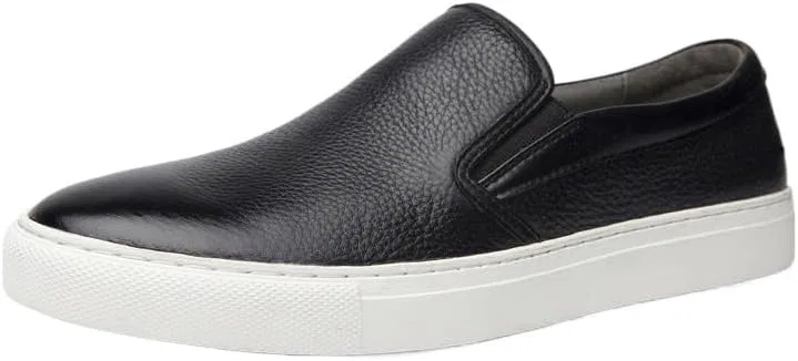 Туфли кожаные, повседневные, без бренда, модель Men's Casual Genuine Leather Flats Soft Driving Walking Loafer Shoes Fashion Comfort Luxury Soft, черный DHFIRUFSHLO