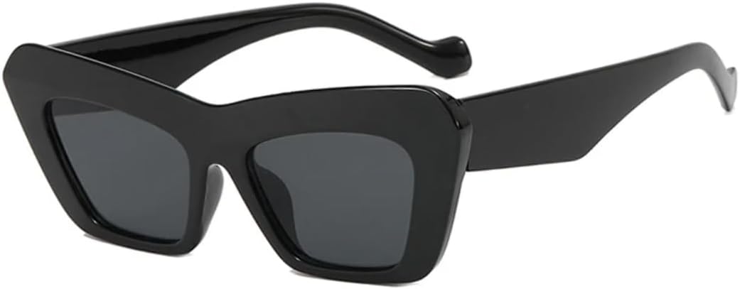 

Винтажные солнцезащитные очки для женщин и мужчин, «кошачий глаз», в толстой оправе, модные женские ретро-очки для путешествий, защита от УФ-излучения UV400 VVTWSSW, Black Gray