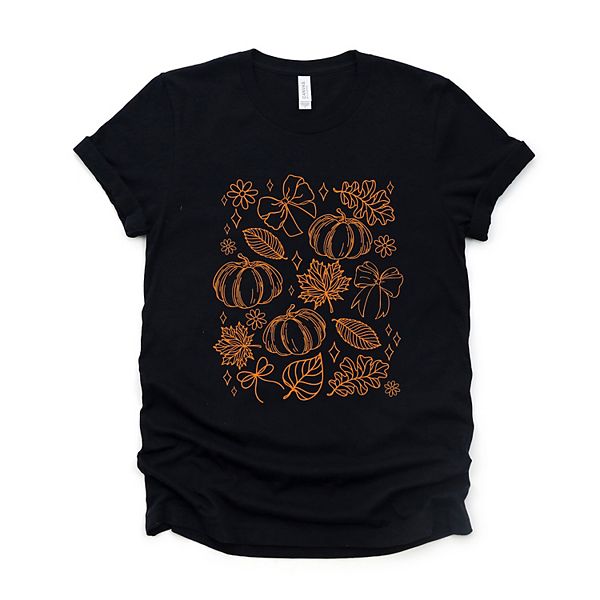 

Футболка с принтом Fall decorations outline Simply Sage Market, Black, Черный, Футболка с принтом Fall decorations outline Simply Sage Market, Black