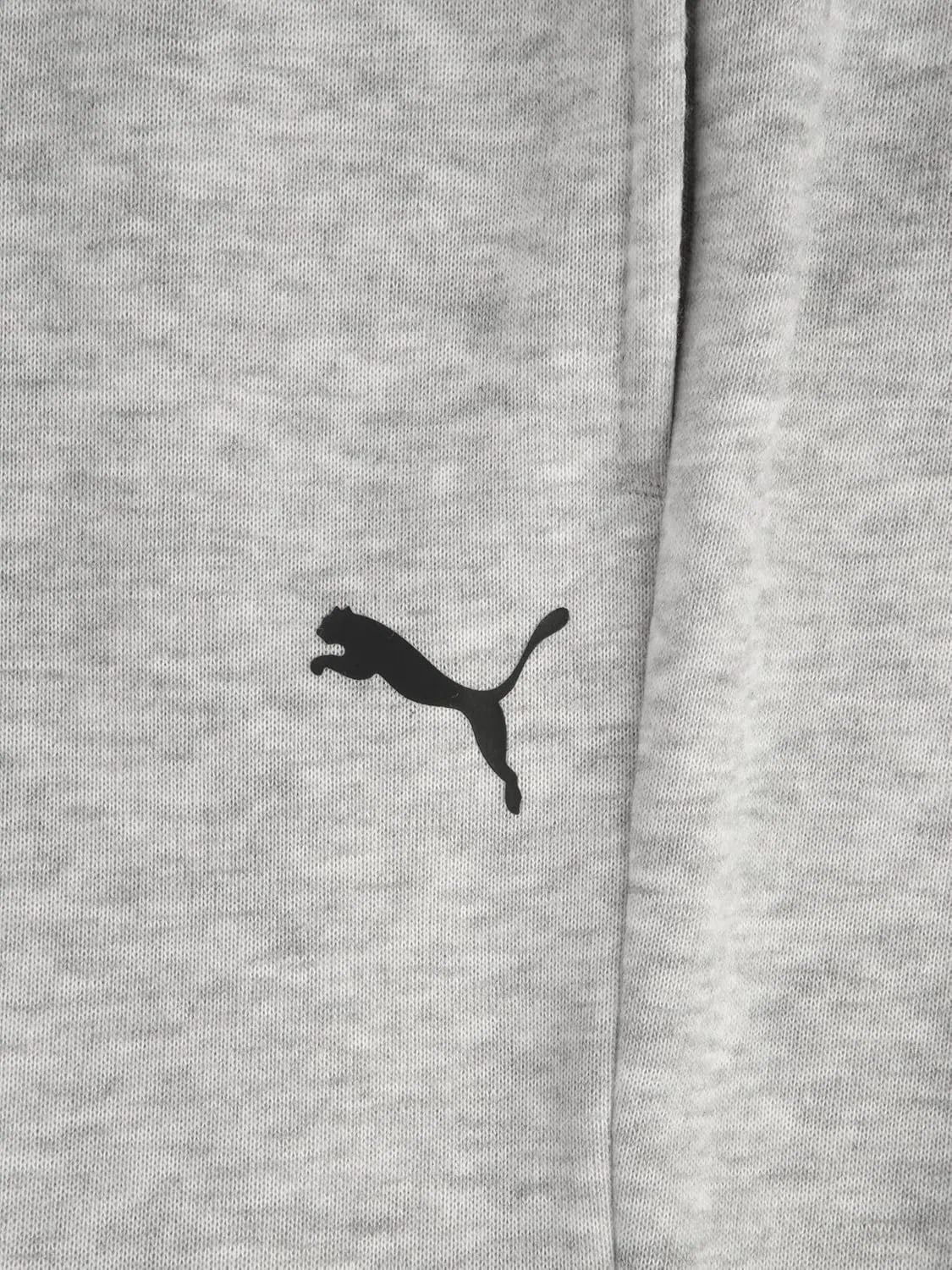 Детские спортивные брюки Puma Essential Basics из флиса с логотипом, эластичным поясом и боковыми карманами, светло-серый меланж — фото 4