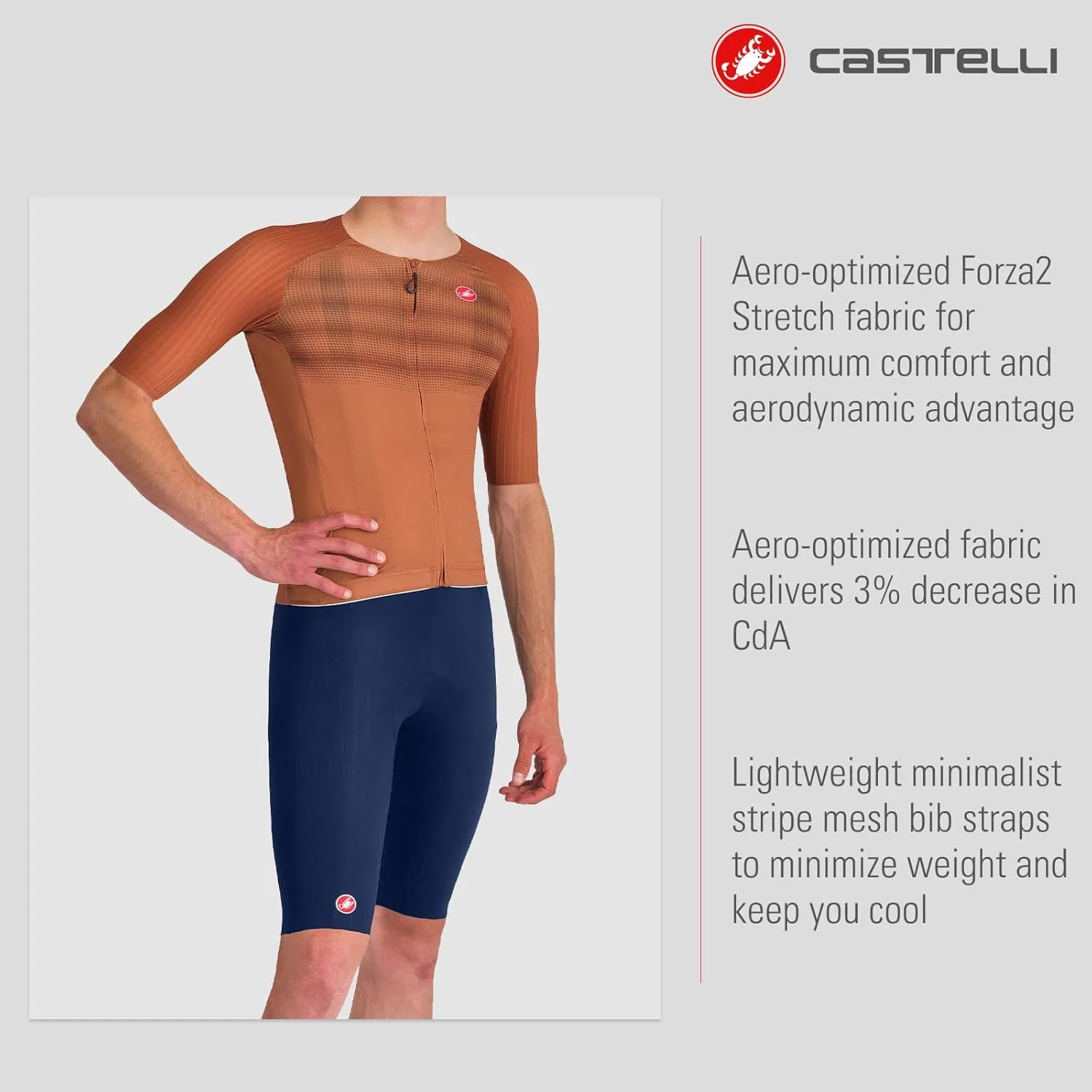 Мужские велошорты CASTELLI Free Aero Race S, аэродинамическая одежда для шоссейного велоспорта, профессиональная подушка для седла, предназначенная для езды на велосипеде и гонок высшего уровня, Belgian Blue — фото 2