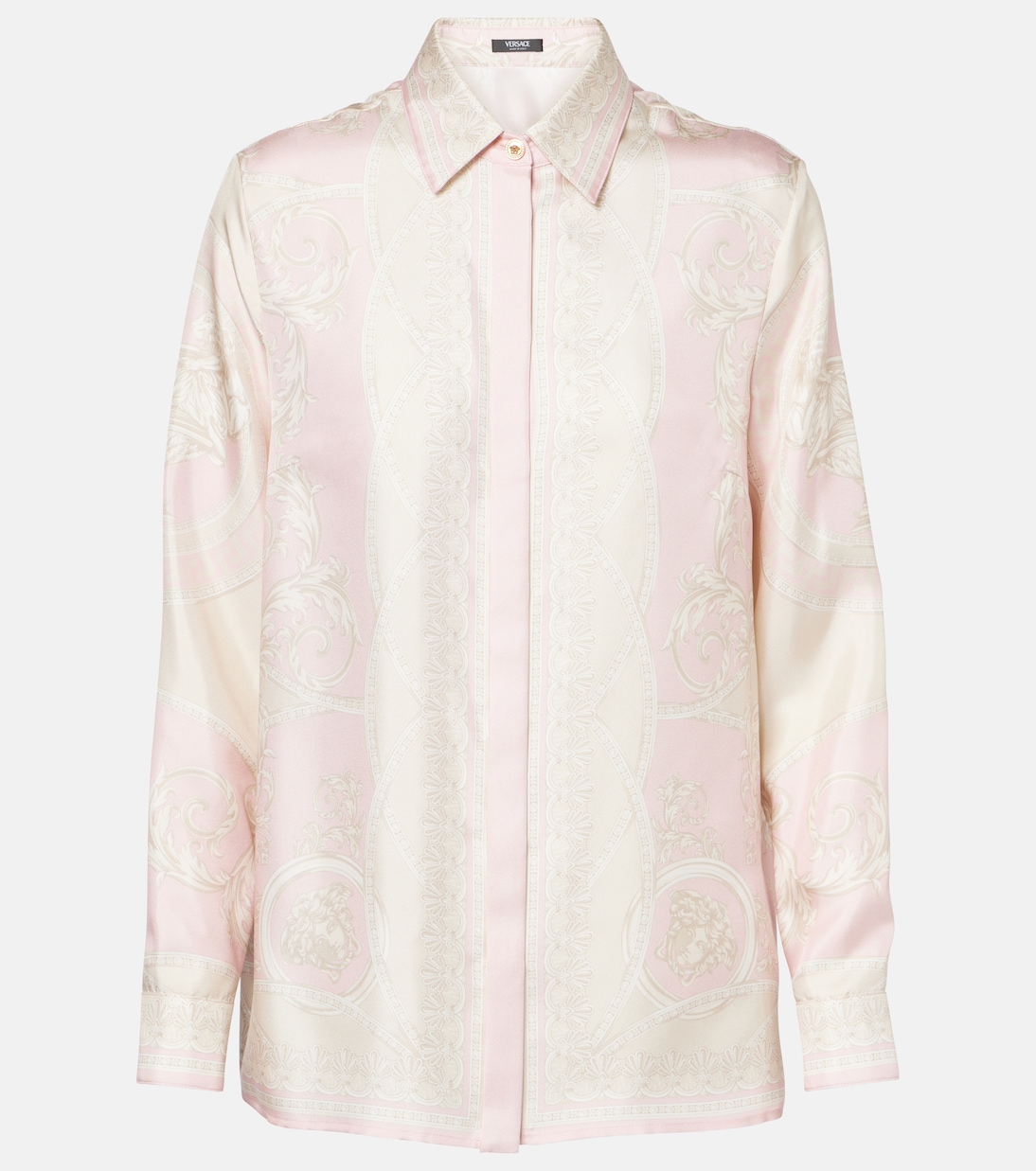 

Шелковая рубашка La Coupe Des Dieux Versace, Pastel Pink + Champagne