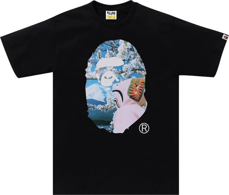 

Футболка BAPE Sakura Ape Head Photo #1 'Black', черный