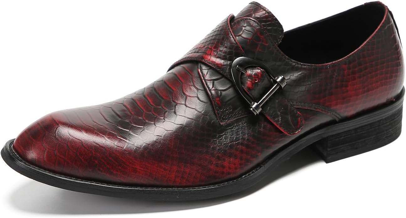 

Мужские лоферы Santimon, туфли без шнурков из кожи, свадебные, модные, повседневные, с ремешком-монком, деловые, выпускные, под смокинг, летние туфли для мужчин, красный