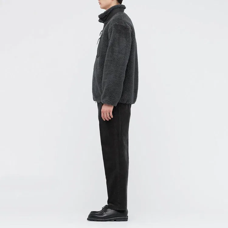 Куртка вельветовая мужская темно-серая со стоячим воротником UNIQLO, Dark Gray — фото 4