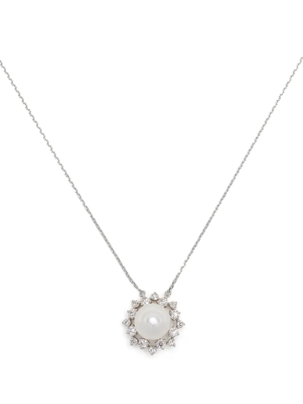 

Колье Akoya из белого золота с бриллиантами TASAKI, серебяный