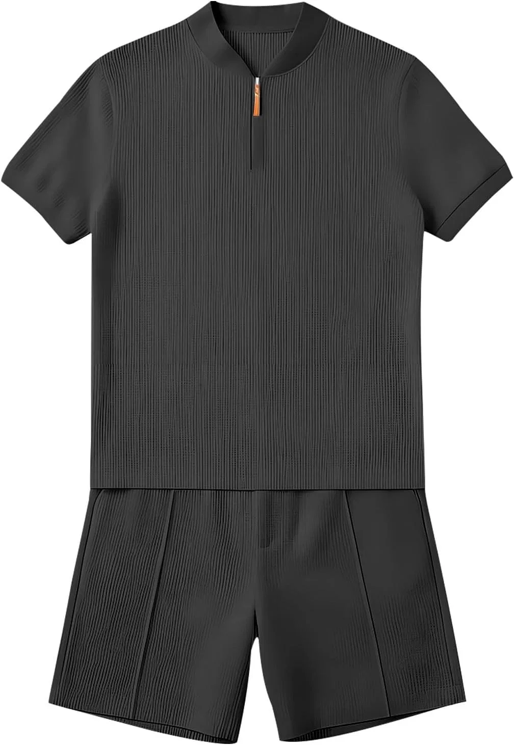 Мужской спортивный костюм из футболки поло и шорт, Cotton Polyester, Dark Gray — фото 4