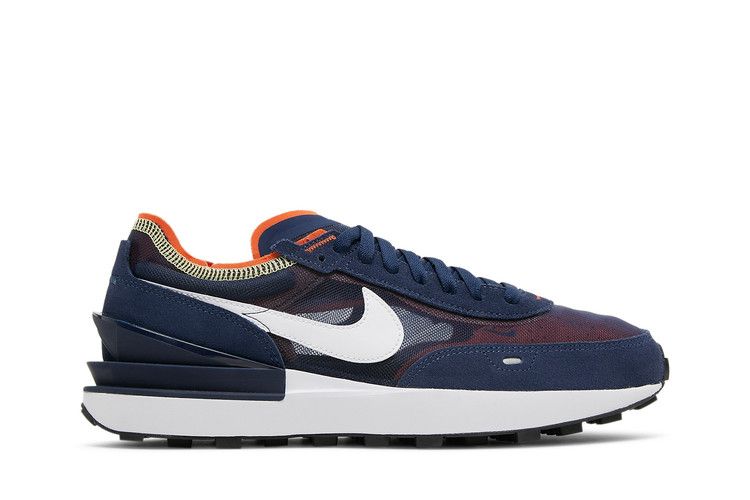 Кроссовки Nike Waffle One 'Midnight Navy Orange Melon Tint', синий — фото 2