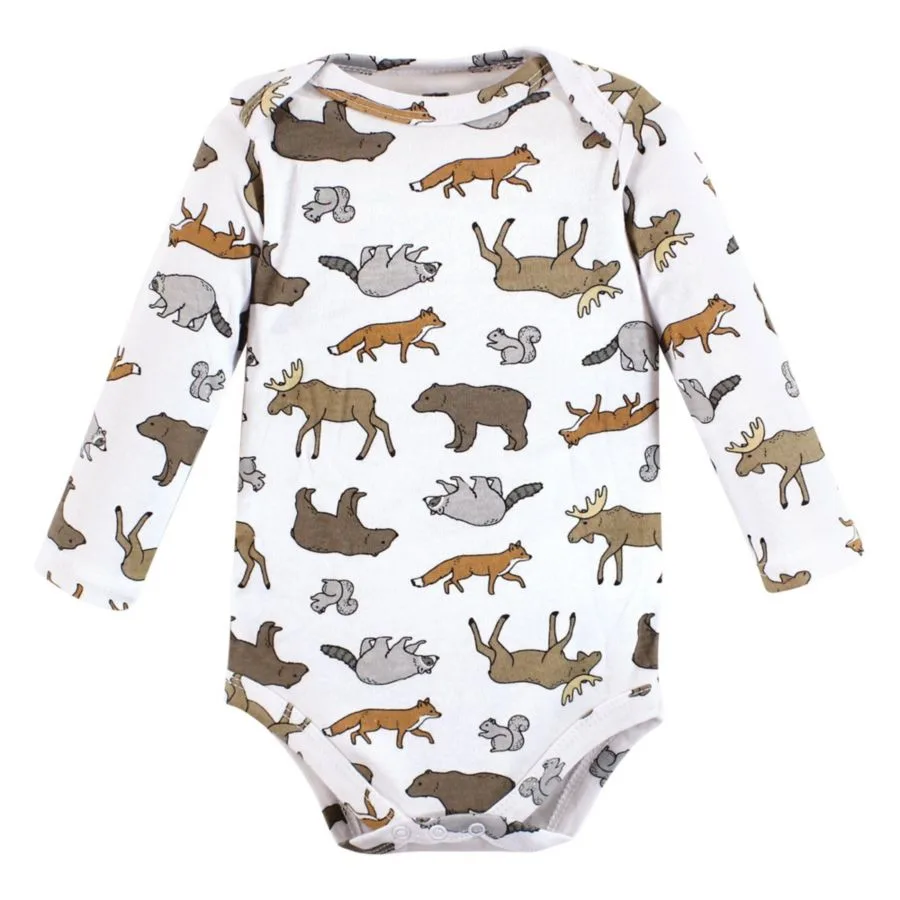 Хлопковые боди с длинными рукавами, комплект из 3 штук Hudson Baby, Animal Adventure 3-Pack — фото 4