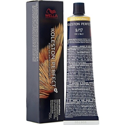 

Koleston Perfect Me+ Rich Naturals 9/17 Очень светлый блондин пепельно-коричневый 60 мл, Wella