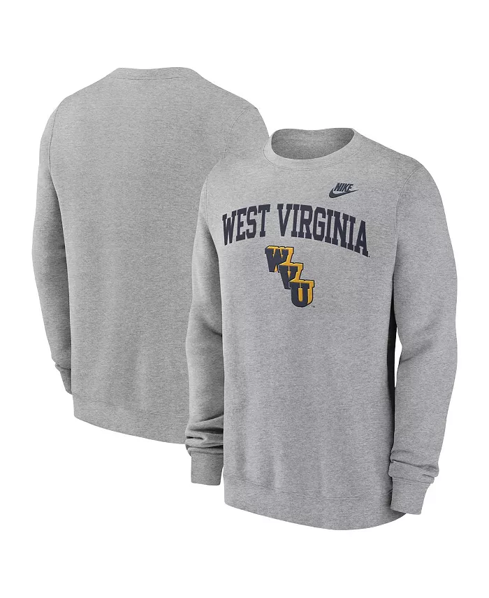 

Мужская толстовка West Virginia Mountaineers Legacy Classic с вышивкой Tackle Twill и арочным логотипом Nike, серый