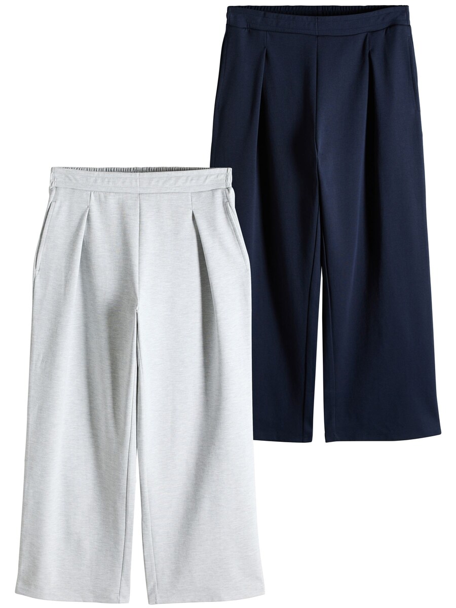 

Широкие брюки со складками спереди The Set, Navy/Mottled Grey