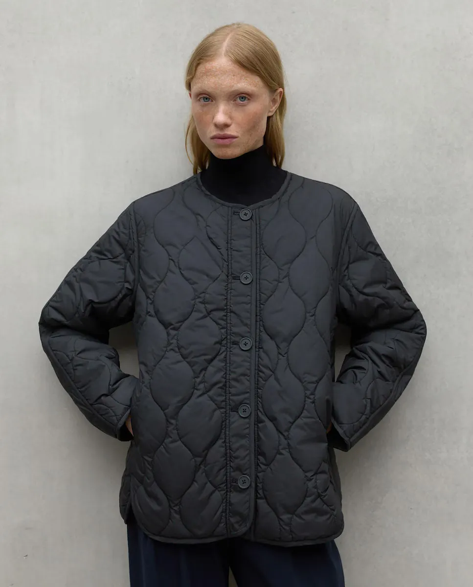 

Женская куртка с застежкой на пуговицы и круглым вырезом Ecoalf, темно-серый