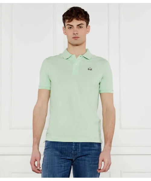 

Футболка поло Slim fit La Martina, зеленый