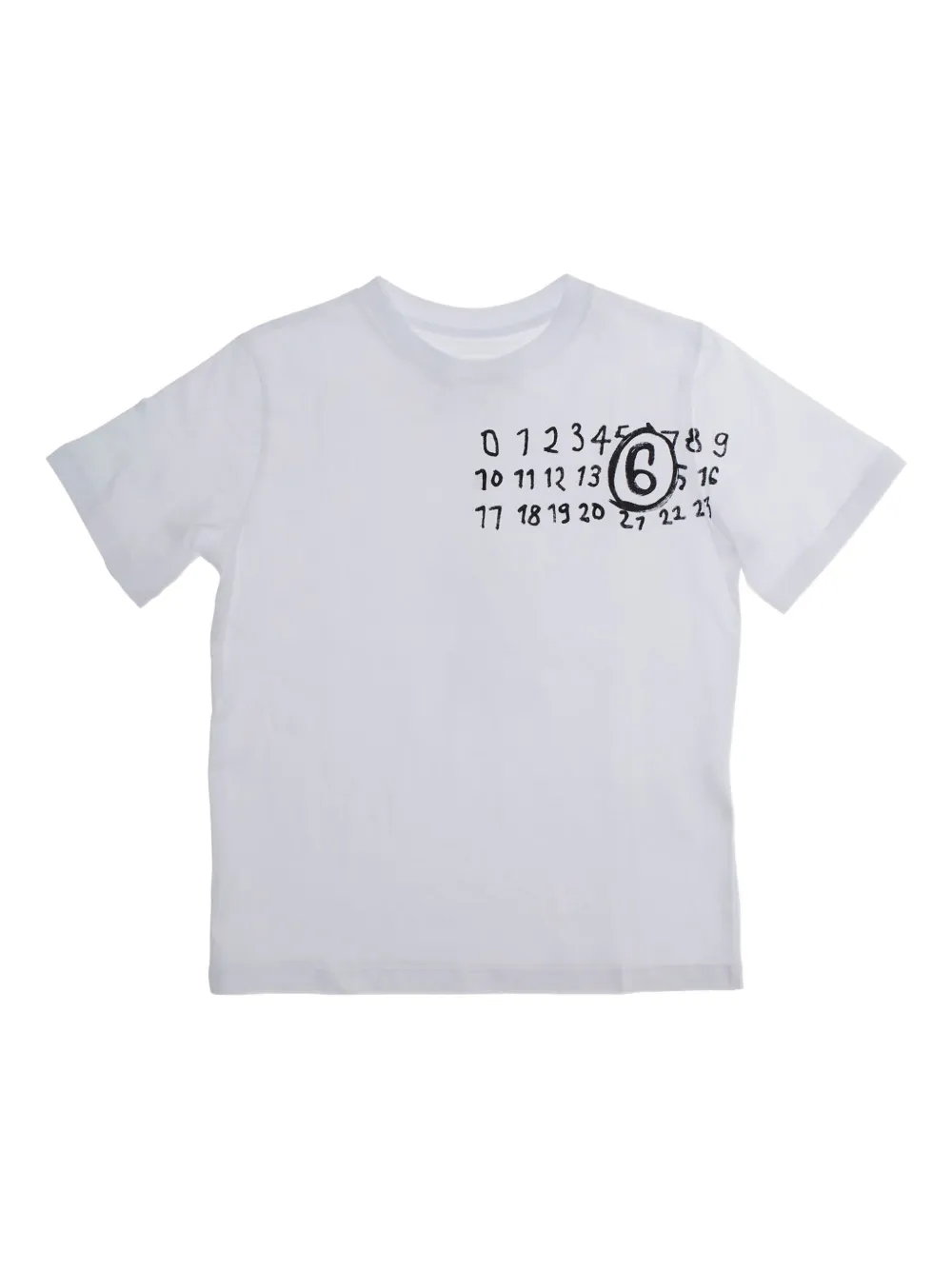 

Футболка с принтом номера MM6 Maison Margiela Kids, белый