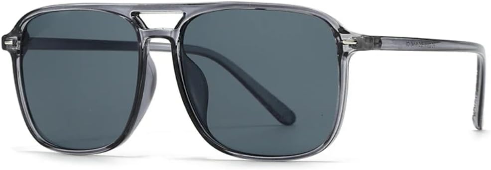 

Модные женские солнцезащитные очки с двойной перемычкой, квадратной формы, защита от УФ-излучения UV400, ретро-заклепки. Мужские солнцезащитные очки UATXTAU, Grey Grey